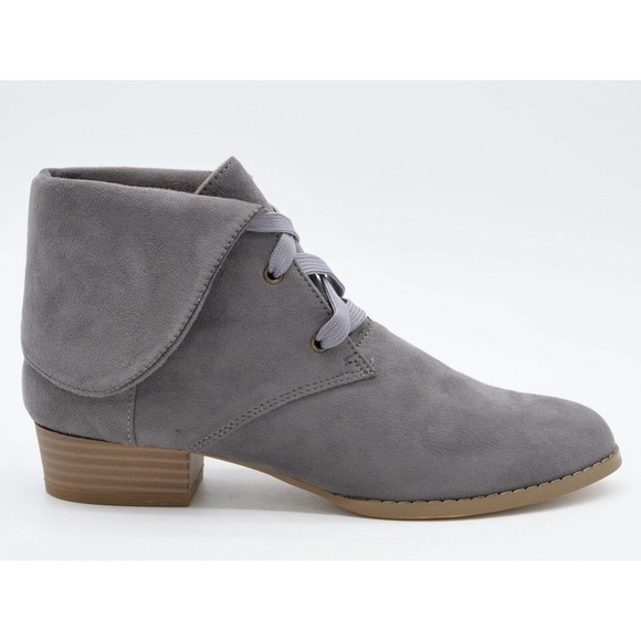 American Mettle AMS Escape Womens 6.5 Ankle Boots Gray Lace Up Fold Down Chukka - Picture 4 of 11